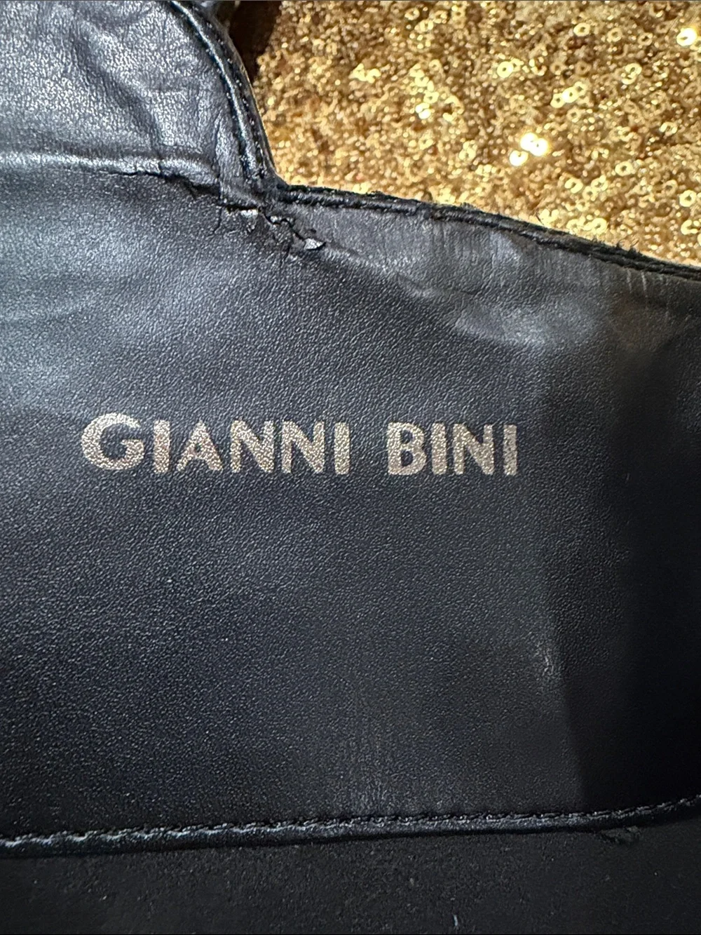 Gianni Bini Black Leather Laser-Cut Knee-High Boots